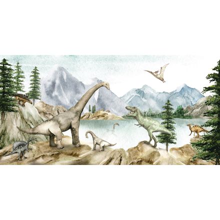 Dinosaur Gathering Wallpaper Wall Mural by Magic Murals