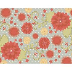 Bright Garden - Rust, Storm, Butter & Green Wallpaper