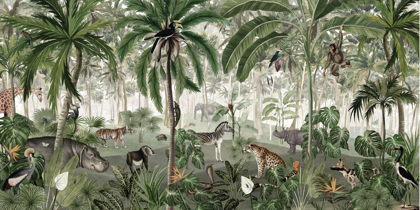 Tropical Jungle Plants Wall Decals, plastic-free kids room decor
