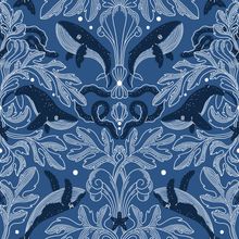 Whale Dance Damask Wallpaper