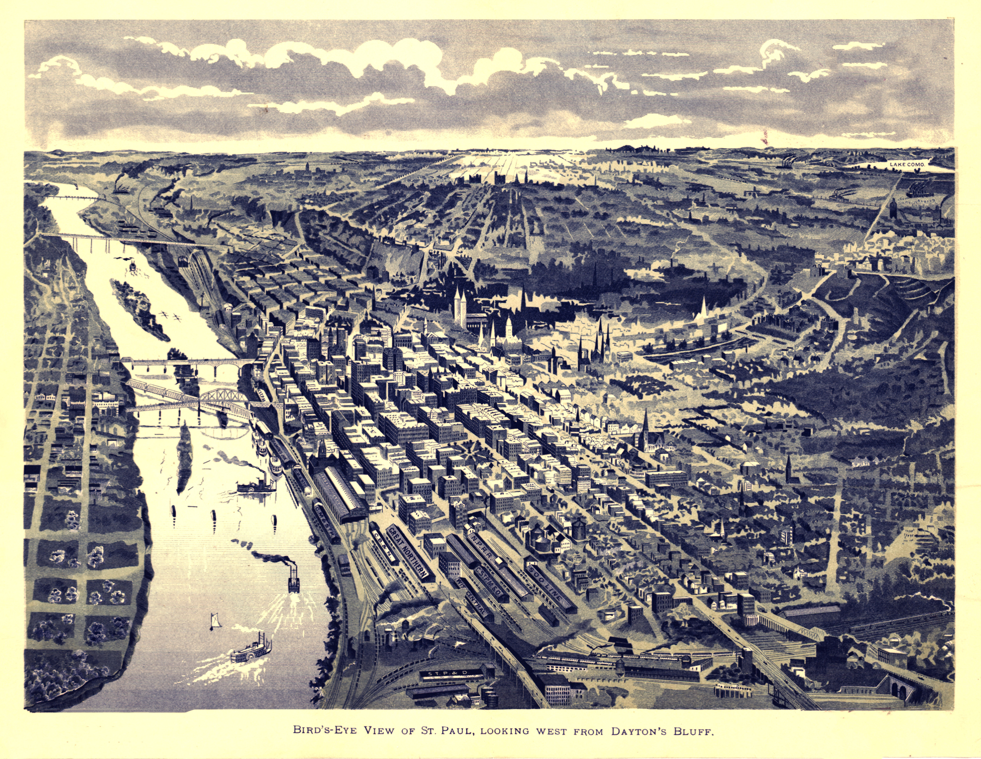 St Paul, MN 1891 Map Wall Mural - Murals Your Way