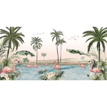 Flamingo Oasis Wallpaper Mural