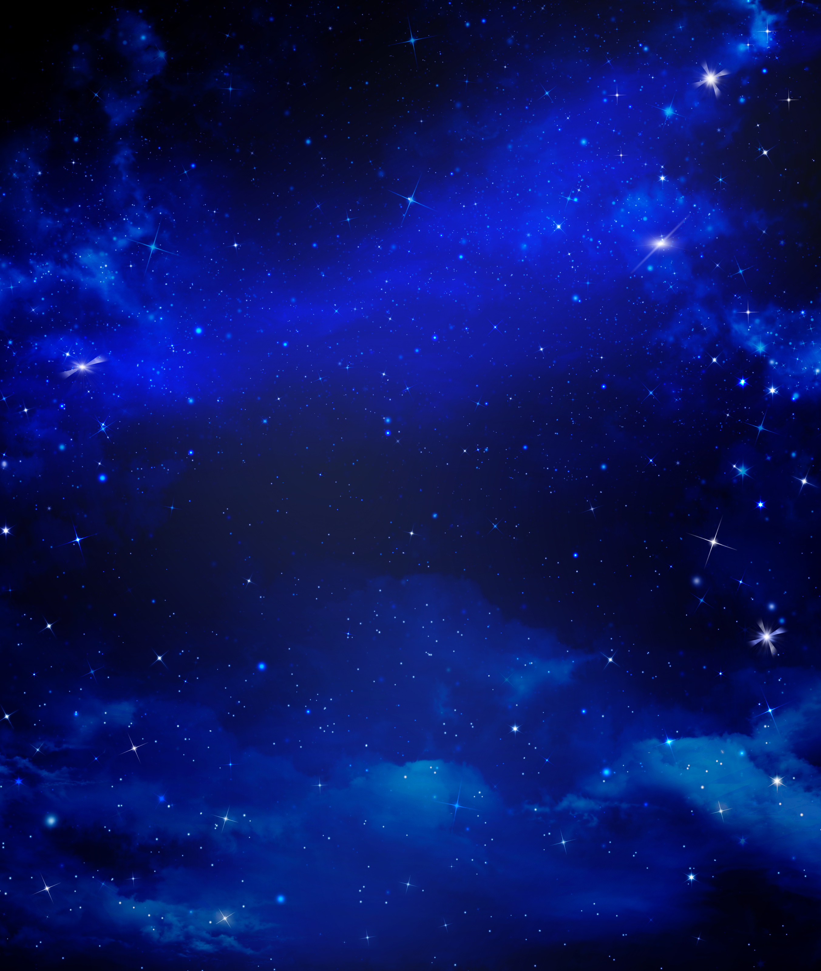 Blue Starry Sky Mural Wallpaper