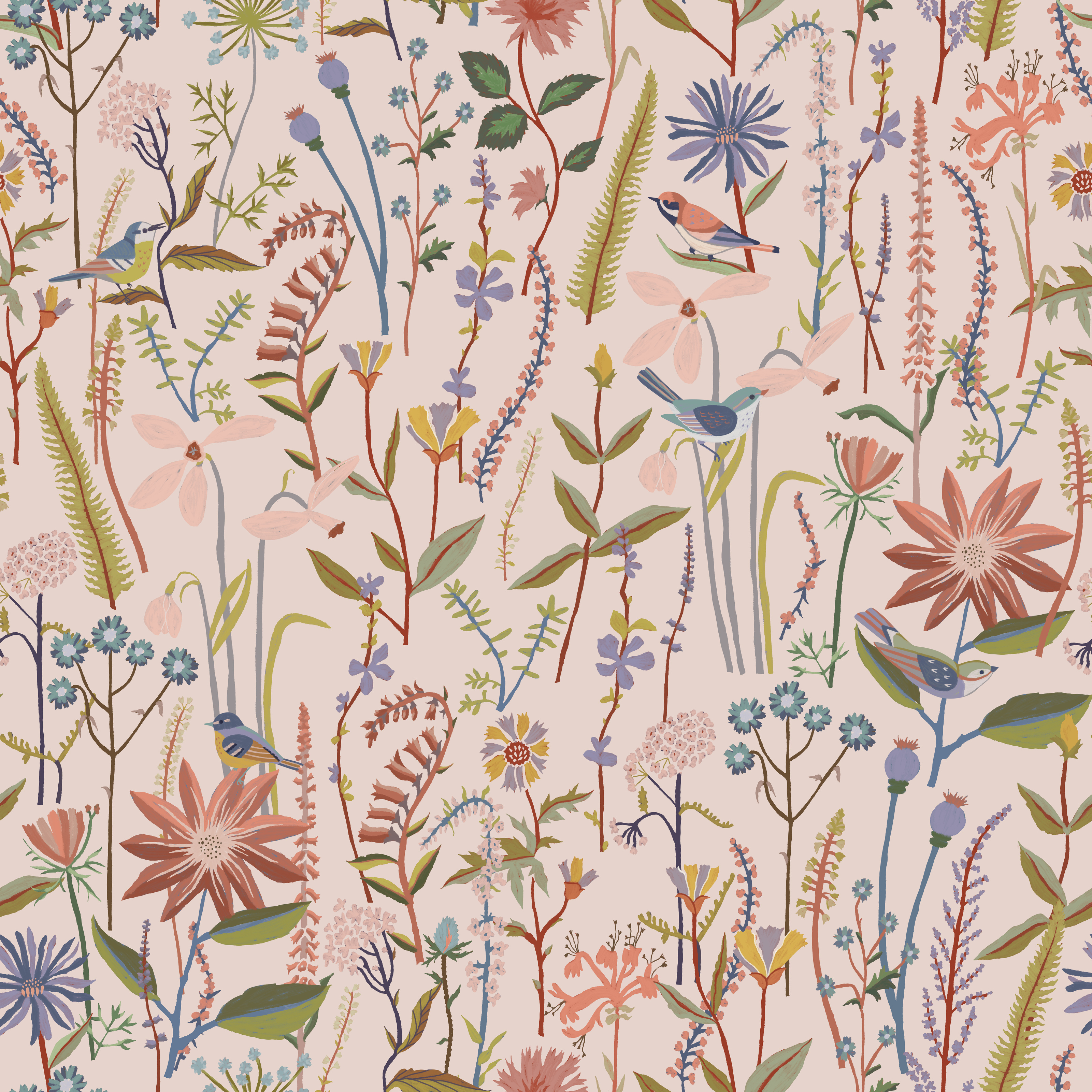 Wildflower Field Pattern 1 Wallpaper - Murals Your Way