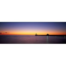Silhouette Of A Lighthouse Wall Mural