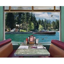 Lake Arrowhead Diner Booth Wall Mural