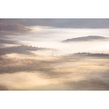 Autumn Mountain Mist Layers Wall Mural
