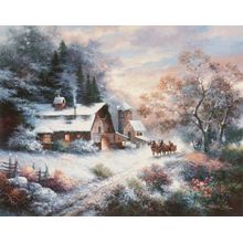 Snowy Evening Outing Wall Mural