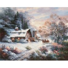 Snowy Evening Outing Wallpaper Mural