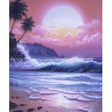 Pink Aloha Moon Mural Wallpaper