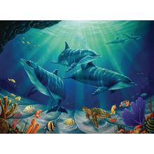Dolphin Family Mural Wallpaper