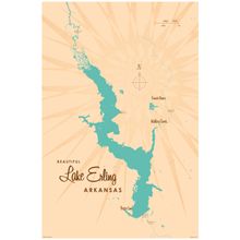 Lake Erling, AR Lake Map Wall Mural