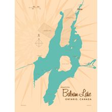 Balsam Lake, Ontario Lake Map Wallpaper Mural