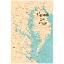 Chesapeake Bay, MD and VA Lake Map Mural Wallpaper