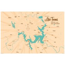 Lake Texoma Lake Map Wall Mural