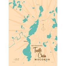Turtle Chain, WI Map Wallpaper Mural