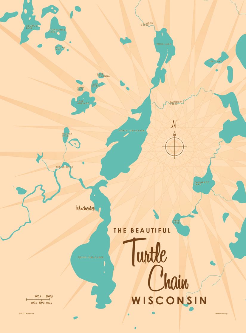 Turtle-Chain-WI-Map-Wallpaper-Mural