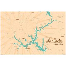 Lake Sinclair, GA Lake Map Wall Mural