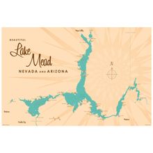 Lake Mead, AZ Lake Map Mural Wallpaper
