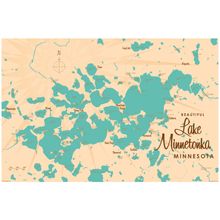Lake Minnetonka, MN Lake Map Mural Wallpaper