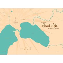 Grand Lake, CO Lake Map Wall Mural