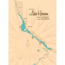 Lake Havasu Lake Map Wall Mural