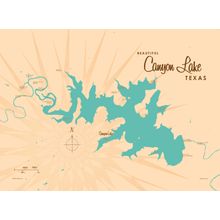 Canyon Lake, TX Lake Map Wall Mural