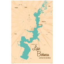 Lake Bistineau, LA Lake Map Wall Mural