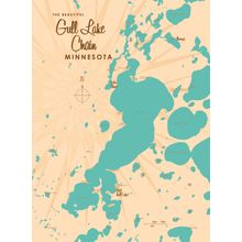 Gull Lake Chain, MN Lake Map Wall Mural