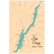 Lake George, NY Lake Map Wall Mural