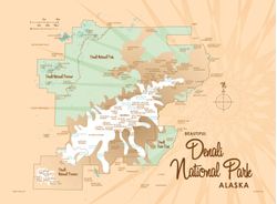 Denali-National-Park-AK-Lake-Map-Mural-Wallpaper
