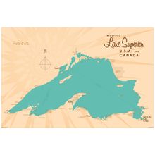 Lake Superior, MI Lake Map Wall Mural