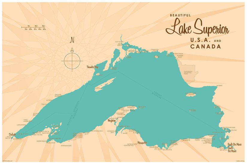Lake-Superior-MI-Lake-Map-Wall-Mural