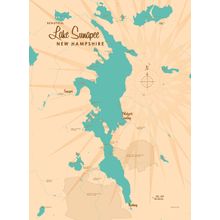 Lake Sunapee, NH Lake Map Wall Mural