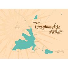 Georgetown Lake, MT Lake Map Wall Mural