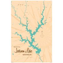 Jackson Lake, GA Lake Map Wall Mural