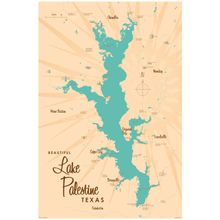 Lake Palestine, TX Lake Map Wall Mural