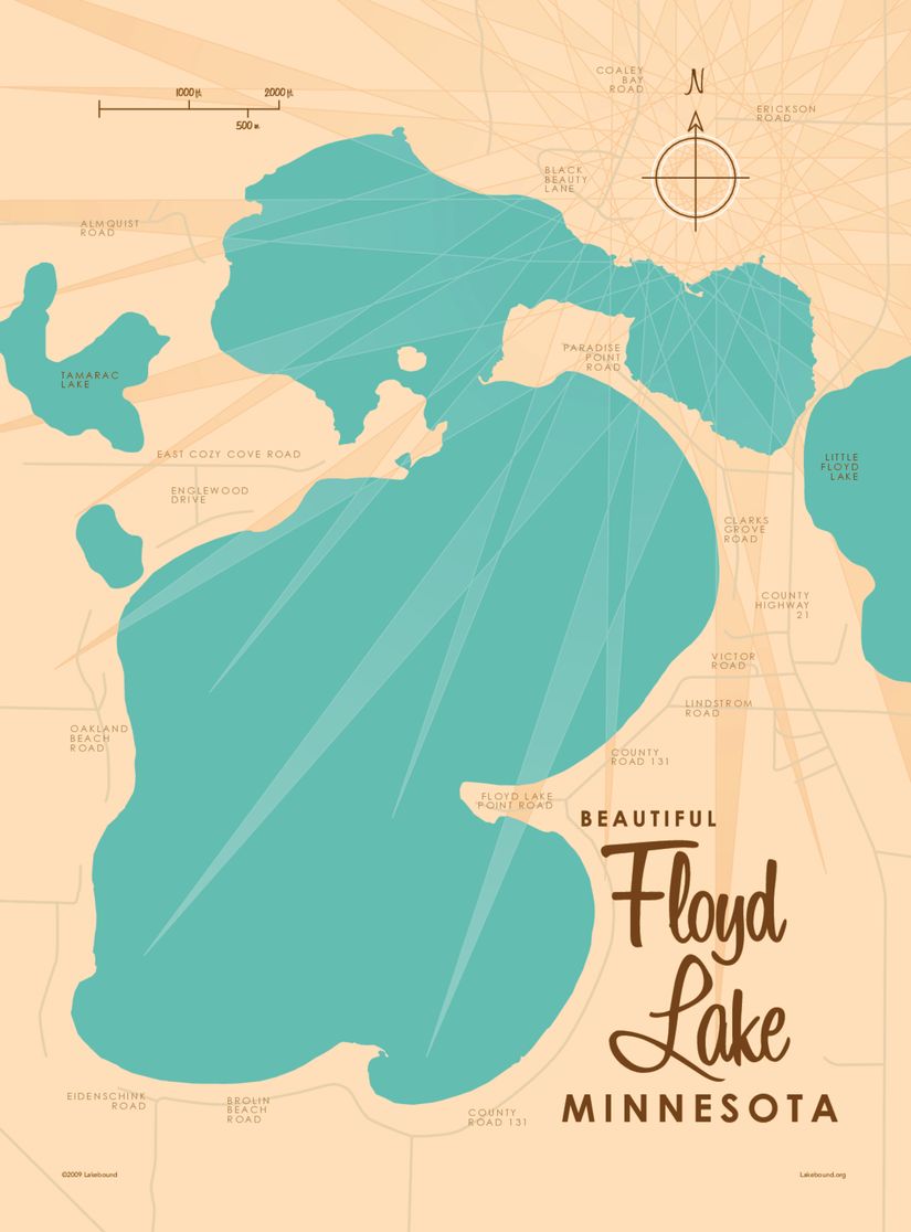 Floyd Lake, MN Lake Map Wall Mural Murals Your Way