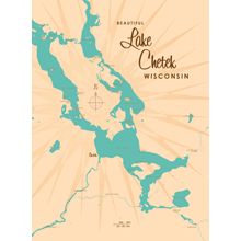 Lake Chetek, WI Lake Map Wall Mural
