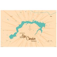Lake Cherokee, TX Lake Map Mural Wallpaper