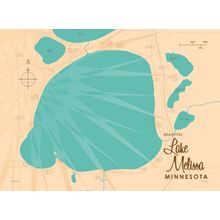 Lake Melissa, MN Lake Map Wall Mural