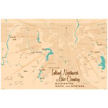 Inland Northwest Lake Country Lake Map Wall Mural