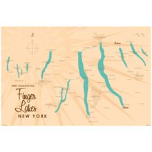 Finger Lakes, NY Lake Map Wall Mural