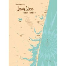 Jersey Shore, NJ Lake Map Mural Wallpaper