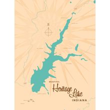 Heritage Lake, IN Lake Map Wall Mural