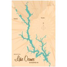 Lake Oconee, GA Lake Map Wall Mural