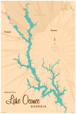 Lake-Oconee-GA-Lake-Map-Wall-Mural