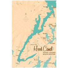 Hood Canal, WA Lake Map Wall Mural