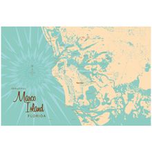 Marco Island, FL Map Wallpaper Mural