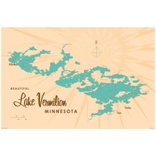 Lake Vermilion, MN Lake Map Wall Mural